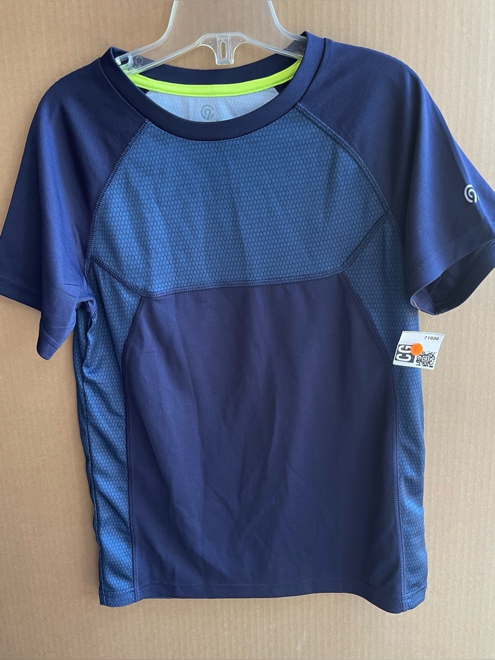 C9 by Champion Boys' Navy Blue Hexagon Print Tech Shirt, Size 8